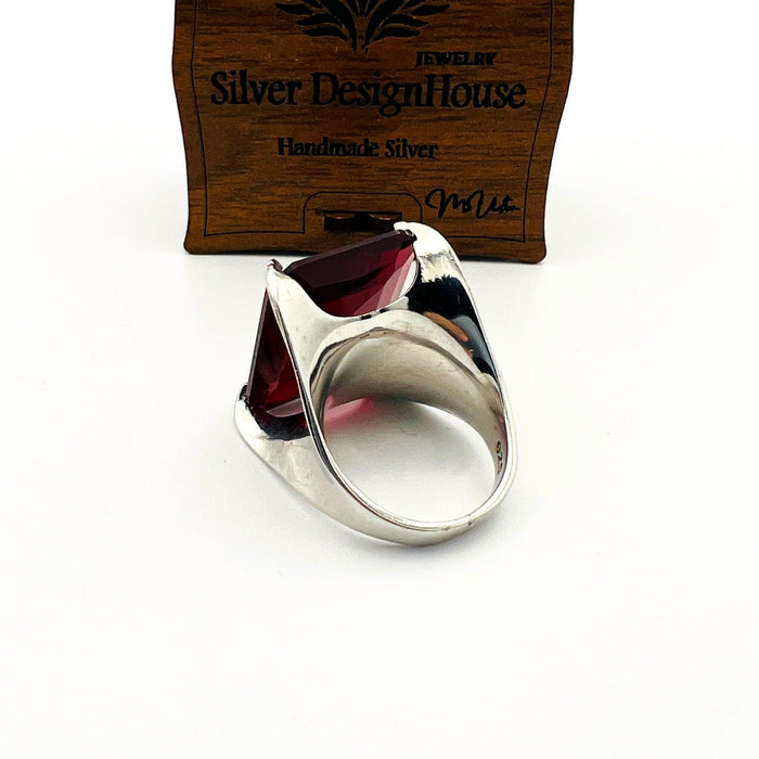 Handmade Exquisite Ruby Gemstone Ring | Bold 925 Sterling Silver Statement Jewelry for Women