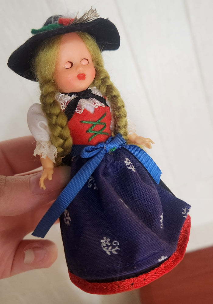 Handmade Sleepy Eyes Girl - Austrian Folk Art Doll