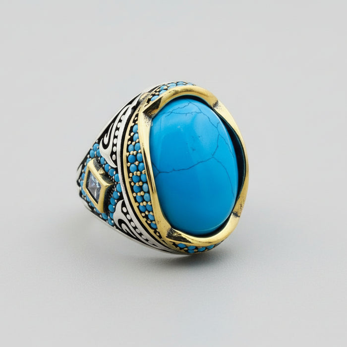 Men's Natural Turquoise Ring - TryAladdin