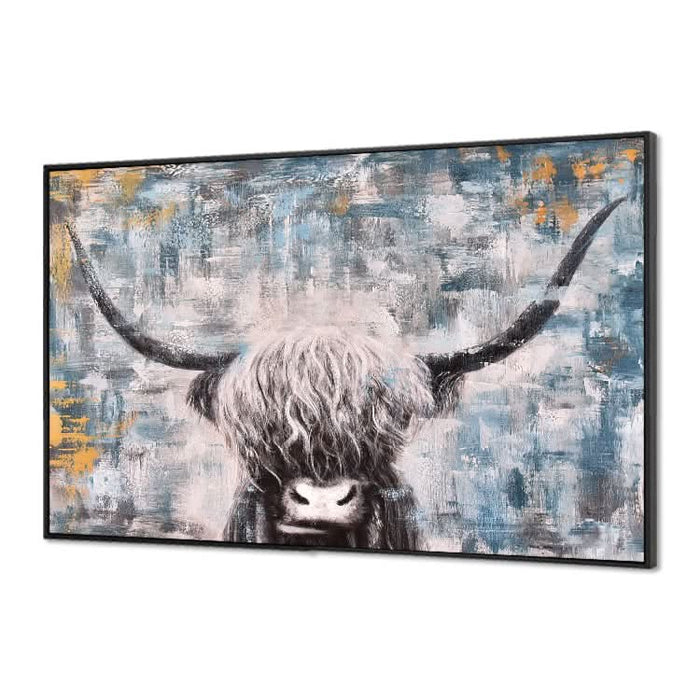 Handsome Cow - Handmade Animal Oil Painting on Canvas Acrylic Wall Art Print
