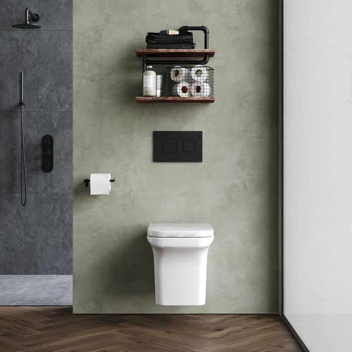 [BCFR540] Hilderstone Modern Wall Hung Toilet Pan with Soft Close Seat - Lifestyle 1