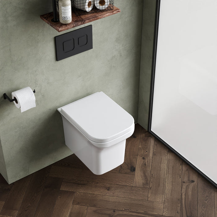 [BCFR540] Hilderstone Modern Wall Hung Toilet Pan with Soft Close Seat - Lifestyle 2
