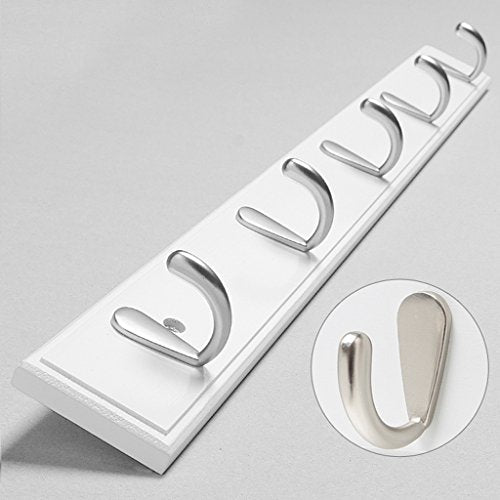 Home Coat Hook Hat Rack Wall Mount Towel Leash Backpack Hanging Hooks Hook Entryway Organization Wall Mount Storage Rack,White,5Hook