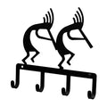 Iron Kokopelli Key Rack - Jewelry Holder - Pet Leash Hanger - Black Metal