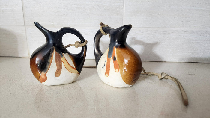 Israeli Pottery Miniature Hanging Pitchers - Hand-Glazed Ceramic