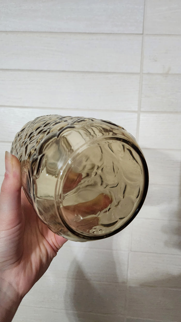 Italian Amber Glass Kitchen Canisters - Set of 2