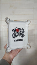 Japan Porcelain "World's Greatest Father" Desk Organizer/Wall Pocket