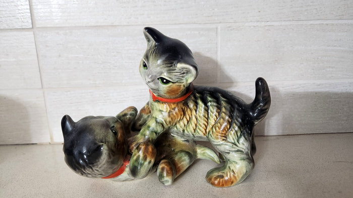 Japanese Porcelain Hand-Painted Ceramic Cats