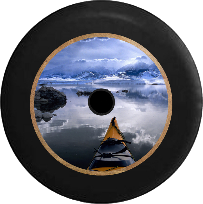 Jeep Wrangler JL Backup Camera Alaska Sea Kayak in the Ocean Peaceful Serenity Jeep Camper Spare Tire Cover 35 inch R298
