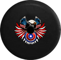 Jeep Wrangler JL Backup Camera Day American Eagle Red White Blue Captain American Shield RV Camper Spare Tire Cover-35 inch