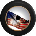 Jeep Wrangler JL Backup Camera American US Flag Jeep Camper Spare Tire Cover 35 inch R244