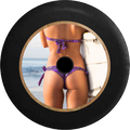 Jeep Wrangler JL Backup Camera Sexy Bikini Surfer Girl at the Beach Rear View Jeep Camper Spare Tire Cover 35 inch R241