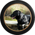Jeep Wrangler JL Backup Camera Black Lab Retriever Hunting Dog on the Dock Jeep Camper Spare Tire Cover 35 inch R177