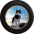 Jeep Wrangler JL Backup Camera Blue Eyed Husky American Dog K9 Wolf Jeep Camper Spare Tire Cover 35 inch R301