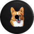 Jeep Wrangler JL Backup Camera Day Corgi Dog Smiling RV Camper Spare Tire Cover-35 inch