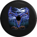 Jeep Wrangler JL Backup Camera Day Deer Antler Skeleton Fighting Bucks Stormy Night RV Camper Spare Tire Cover-35 inch