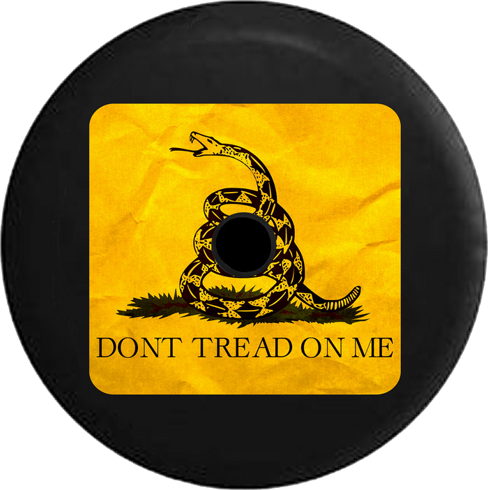 Jeep Wrangler JL Backup Camera Don't Tread on Me Yellow and Black Gagsden Snake Jeep Camper Spare Tire Cover 35 inch R163