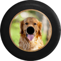Jeep Wrangler JL Backup Camera Golden Lab Retriever Hunting Dog - Man's Best Friend Jeep Camper Spare Tire Cover 35 inch R178