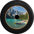 Jeep Wrangler JL Backup Camera Great National Park Mountainside Canoing Dock Jeep Camper Spare Tire Cover 35 inch R277