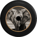 Jeep Wrangler JL Backup Camera Grey Elephant Closeup - Gentle Giant Jeep Camper Spare Tire Cover 35 inch R296