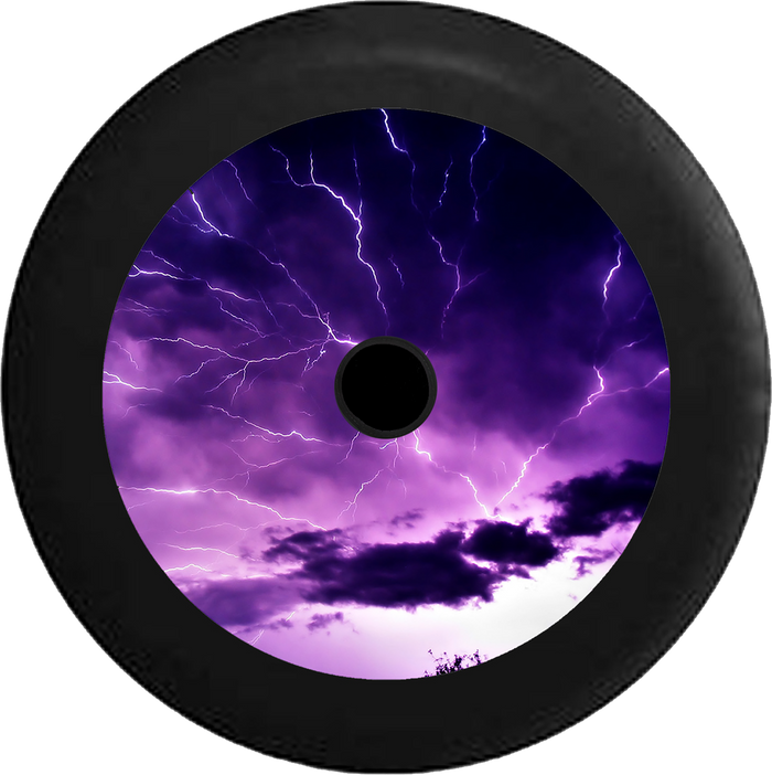 Jeep Wrangler JL Backup Camera Lightning Storm Electric Sky Jeep Camper Spare Tire Cover 35 inch R209