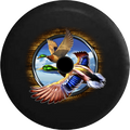 Jeep Wrangler JL Backup Camera Day Mallard Duck Hunting Wooden Frame RV Camper Spare Tire Cover-35 inch