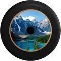 Jeep Wrangler JL Backup Camera Mountain River Valley Lake Scene Wooded Pines Jeep Camper Spare Tire Cover 35 inch R180