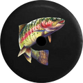 Jeep Wrangler JL Backup Camera Day Rainbow Trout Leaped out of Lake Fish Fishing RV Camper Spare Tire Cover-35 inch