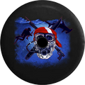 Jeep Wrangler JL Backup Camera Day Skull Skeleton Scuba Diver Harpoon Gun Shark RV Camper Spare Tire Cover-35 inch