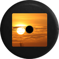 Jeep Wrangler JL Backup Camera Sunrise Sunset Golden Sky and Clouds Jeep Camper Spare Tire Cover 35 inch R155