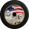 Jeep Wrangler JL Backup Camera US Flag Mount Rushmore Closeup Jeep Camper Spare Tire Cover 35 inch R331