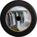Jeep Wrangler JL Backup Camera Victoria Falls Waterfall Largest in the World Jeep Camper Spare Tire Cover 35 inch R371
