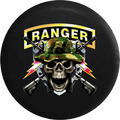 Jeep Wrangler Spare Tire Cover With Army Ranger Skull (Wrangler JK, TJ, YJ)