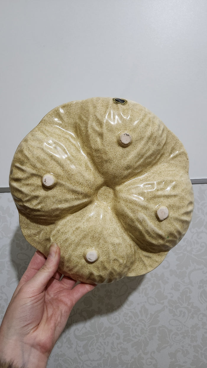 Kernat Ceramic Cabbage Leaf Divided Serving Dish