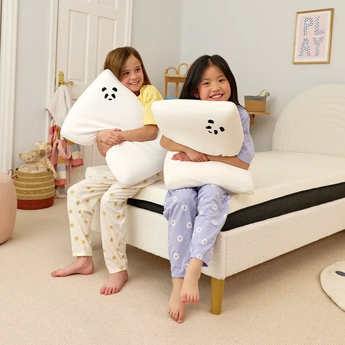 Girls holding kids bamboo panda london pillow
