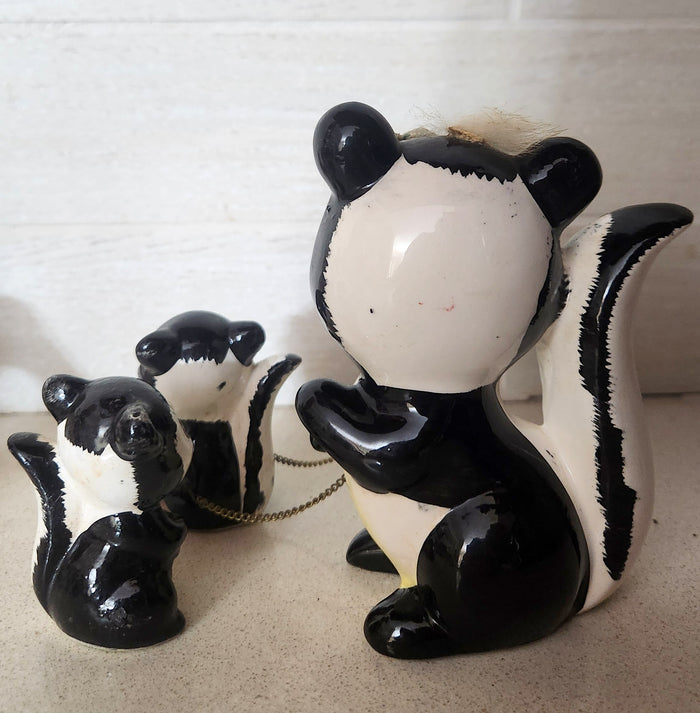 K.K. Originals Ceramic Skunk Family Figurines