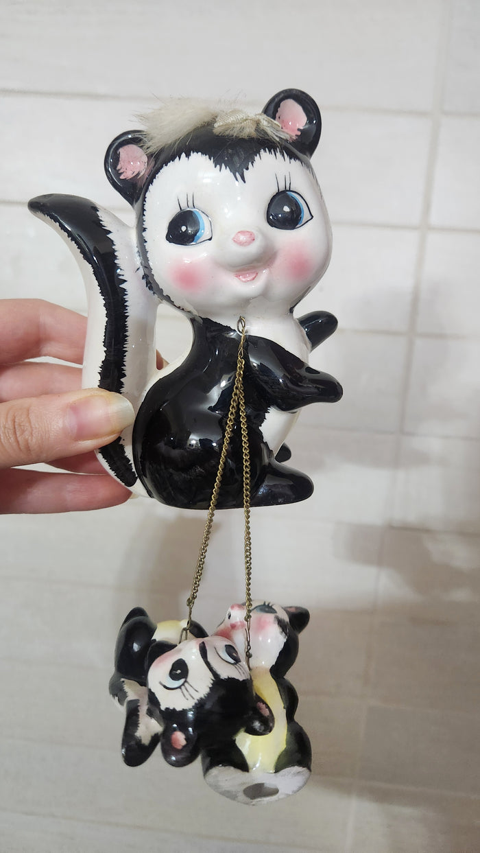 K.K. Originals Ceramic Skunk Family Figurines