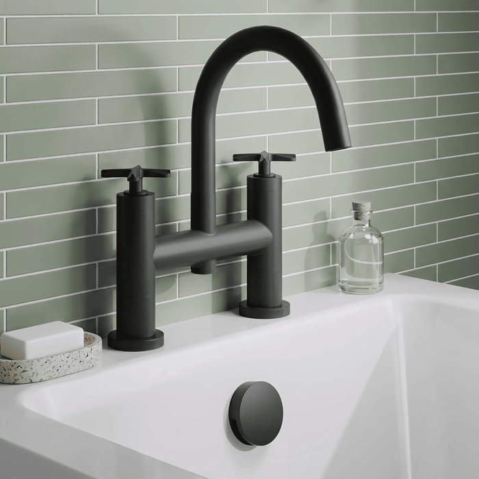 [BTCN453X] Levedale Deck Mounted Bath Filler Tap with Crosshead Handles - Choice of Finish - Lifestyle 1