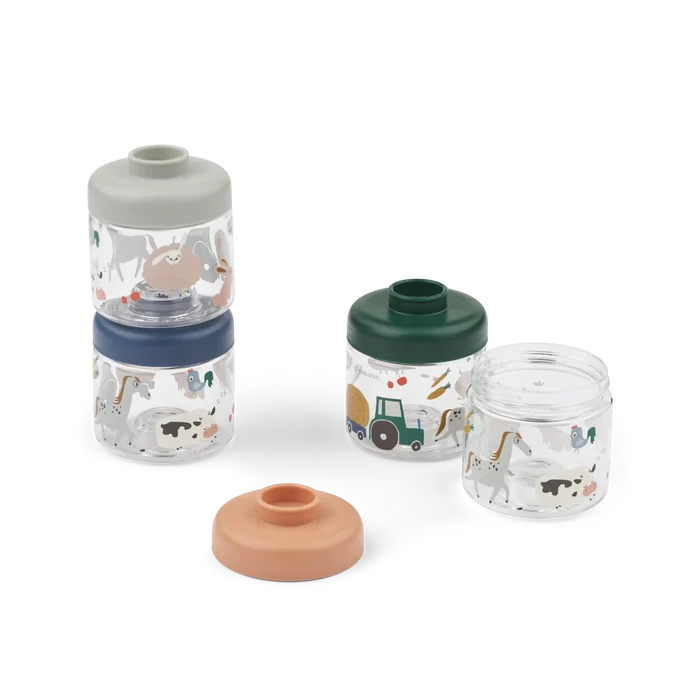 Liewood – Dominique Food Tritan Boxes 100ml 4-Pack – Farmlife / Sandy