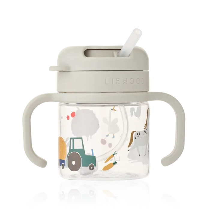 Liewood – Kai Tritan Straw Cup 280ml – Farmlife / Sandy