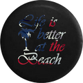 Life is Better at the Beach Waving American Flag Palm Tree