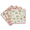 Linen Scalloped Cocktail Napkins, Set of 6