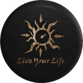 Live Your Life Tribal Sun Compass Distressed Wood