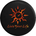 Live Your Life Tribal Sun Compass Flames Fire