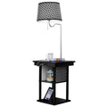 Living Room Floor Lamp with Shade 2 USB Ports - EK CHIC HOME
