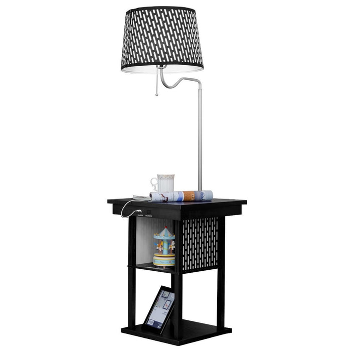 Living Room Floor Lamp with Shade 2 USB Ports - EK CHIC HOME