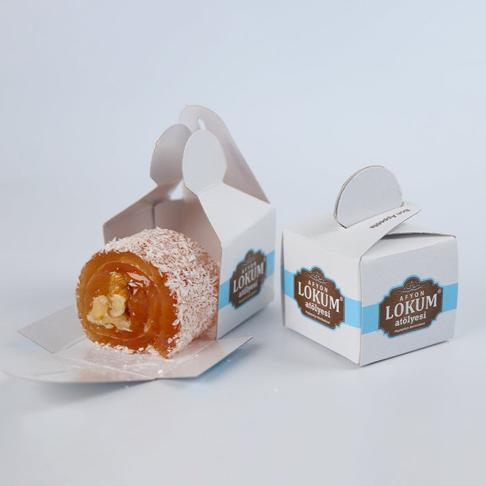 Turkish Lokum Atolyesi | Classic Wrapped Turkish Delight with Walnut (In 10 Single Boxes) - TryAladdin