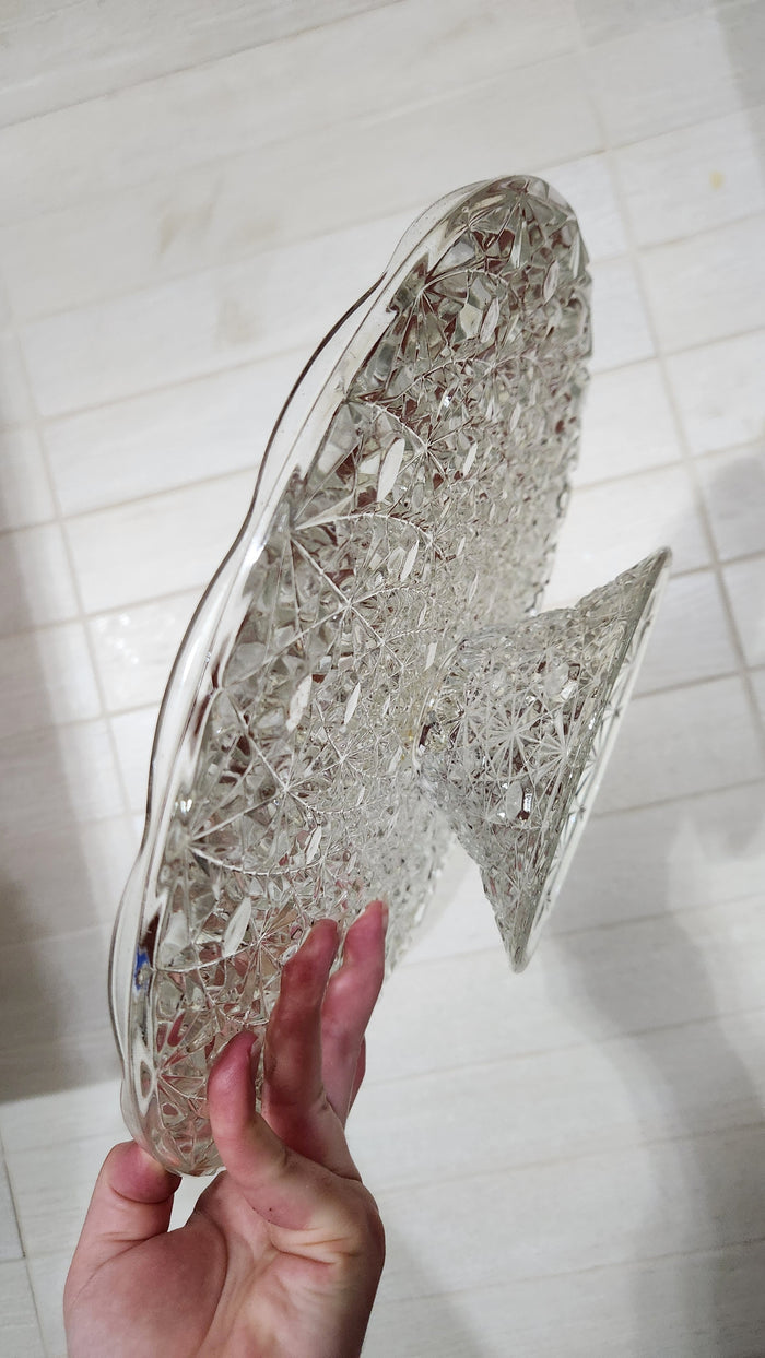 Luxhem Veropa Pressed Glass Footed Cake Platter