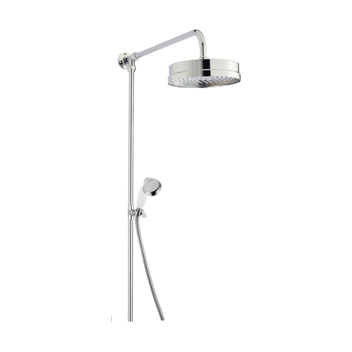 [BSRR606] Luxury Rigid Riser Shower Kit with Fixed Head & Handset  - Chrome/White - Cutout