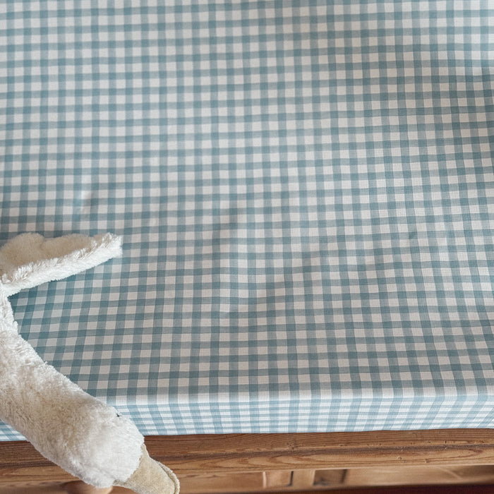 Mabel & Fox - Wedge Baby Changing Mat - Blue Gingham - Mabel & Fox